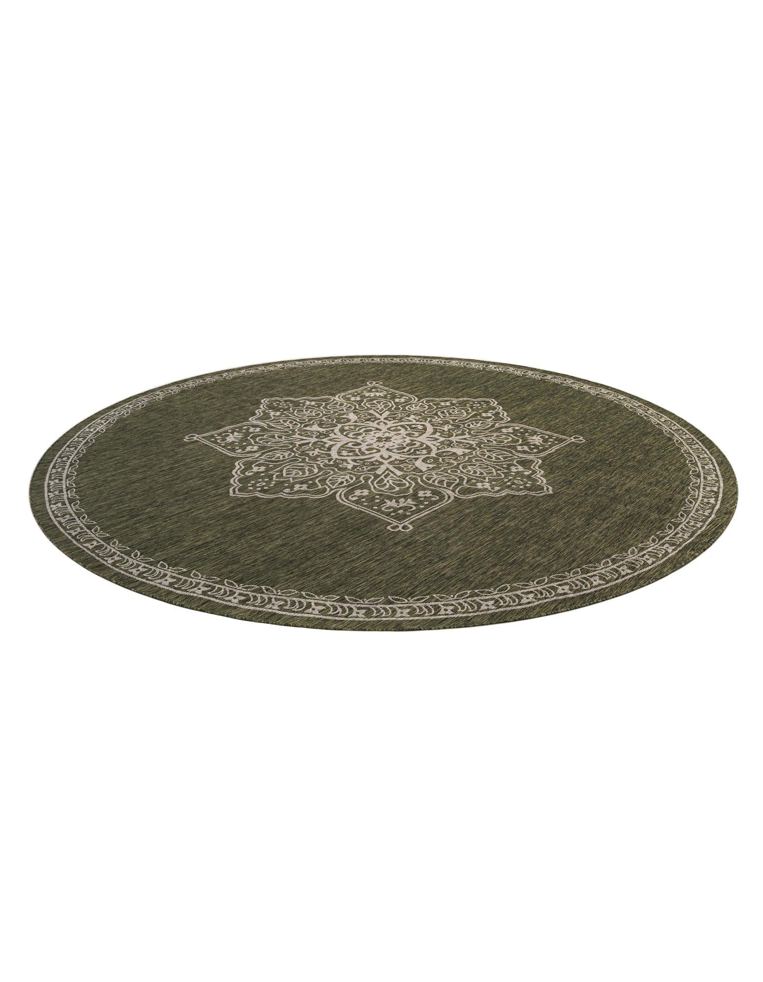13' x 13' Easy-Clean Traditional Indoor / Outdoor Round Rug