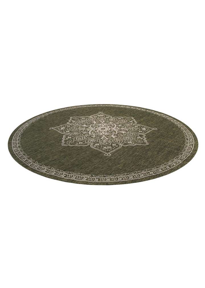 13' x 13' Easy-Clean Traditional Indoor / Outdoor Round Rug