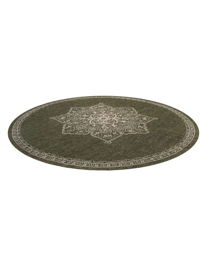13' x 13' Easy-Clean Traditional Indoor / Outdoor Round Rug