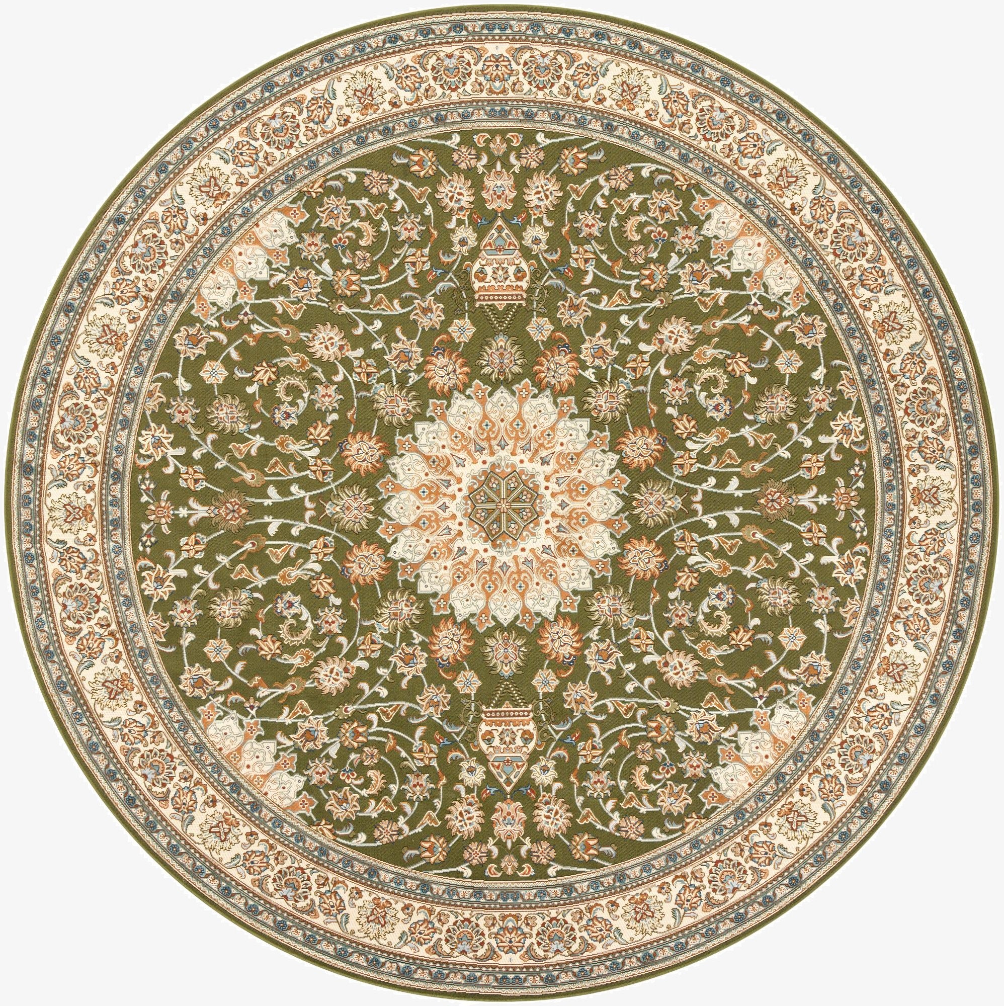 10' x 10'  Washable Traditional Indoor / Outdoor Round Rug