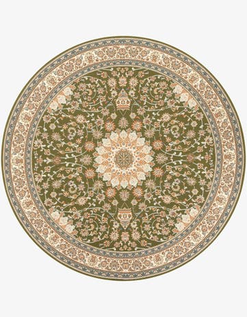 10' x 10' Easy-Clean Traditional Indoor / Outdoor Round Rug