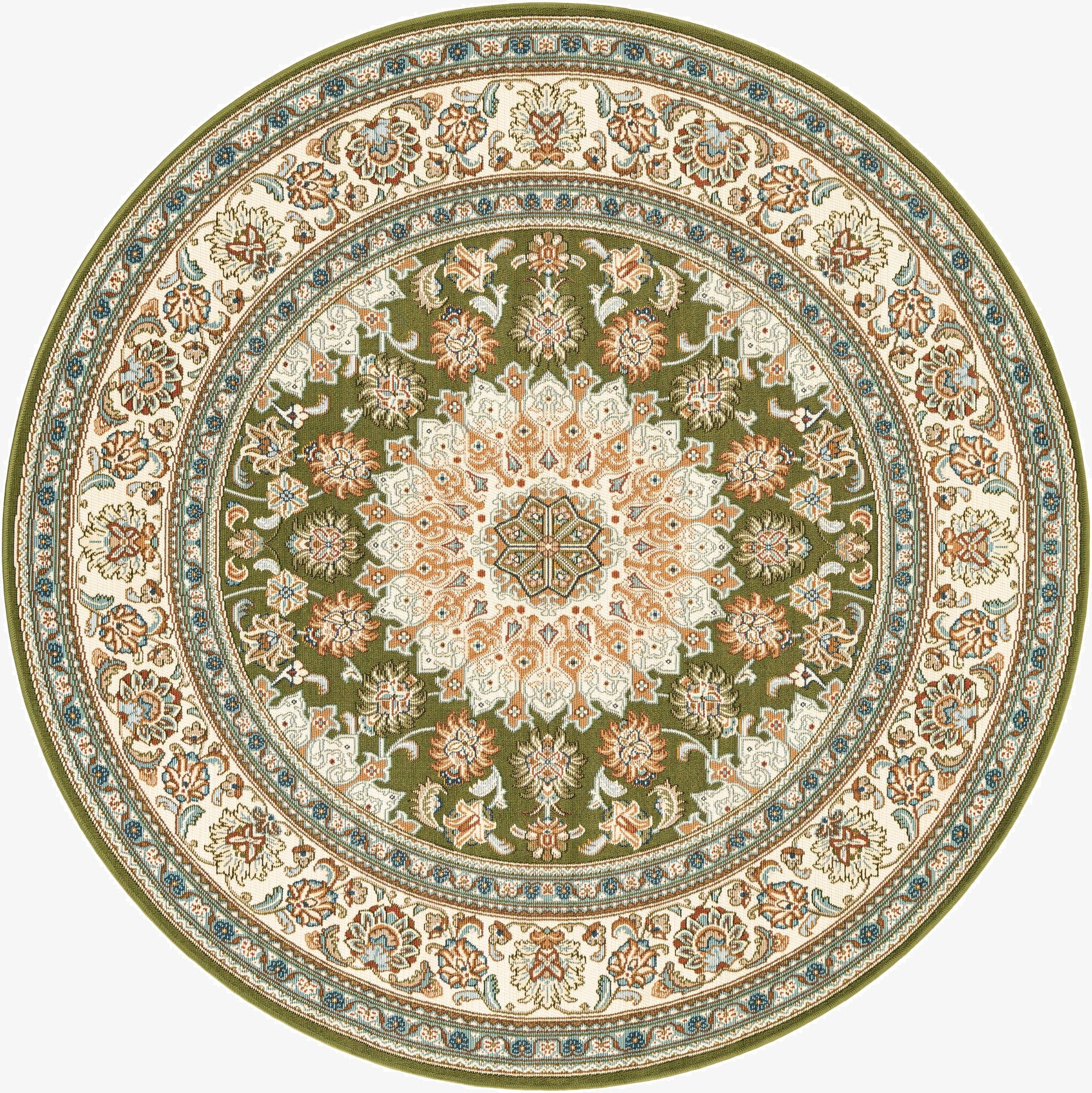 6' 1 x 6' 1  Washable Traditional Indoor / Outdoor Round Rug