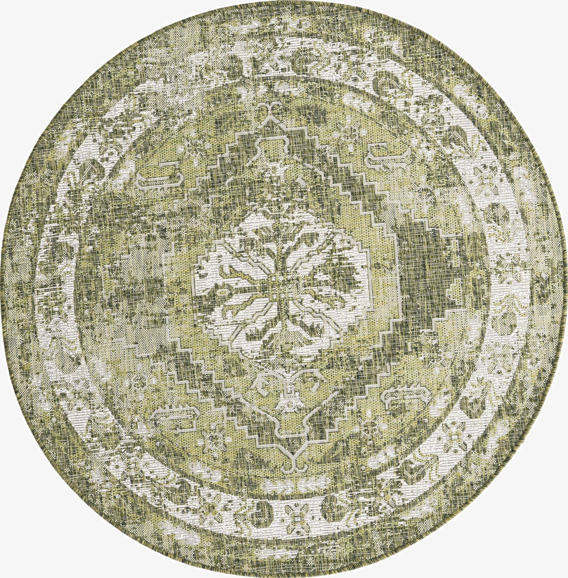 5' 3 x 5' 3  Washable Traditional Indoor / Outdoor Round Rug