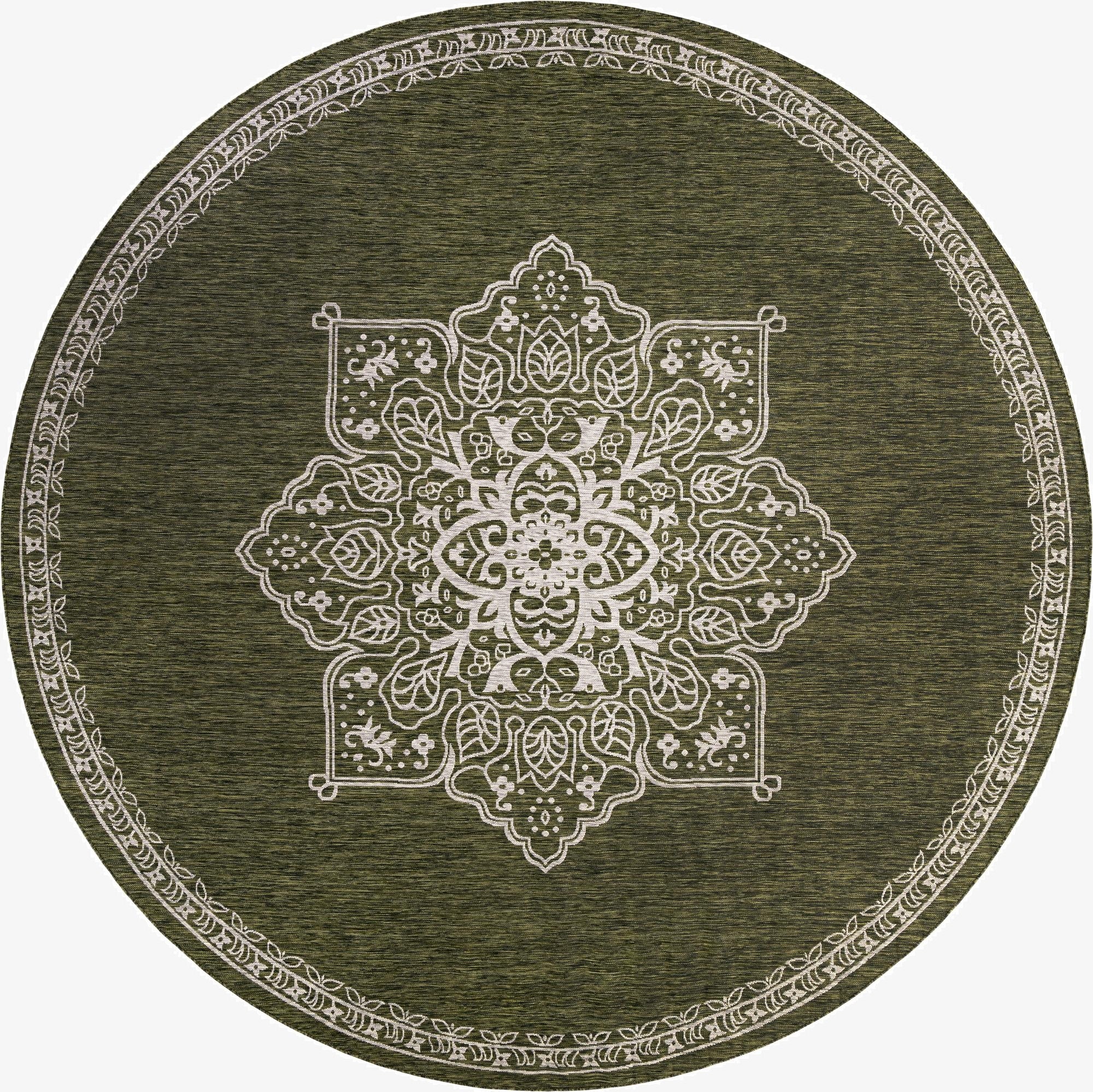 13' x 13'  Washable Traditional Indoor / Outdoor Round Rug