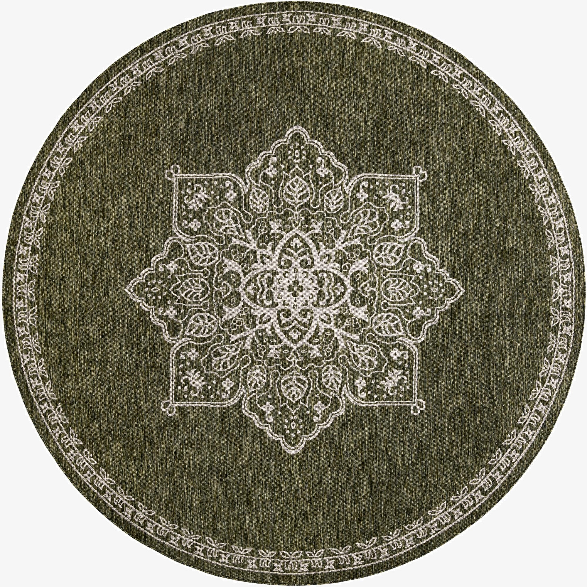 10' x 10'  Washable Traditional Indoor / Outdoor Round Rug