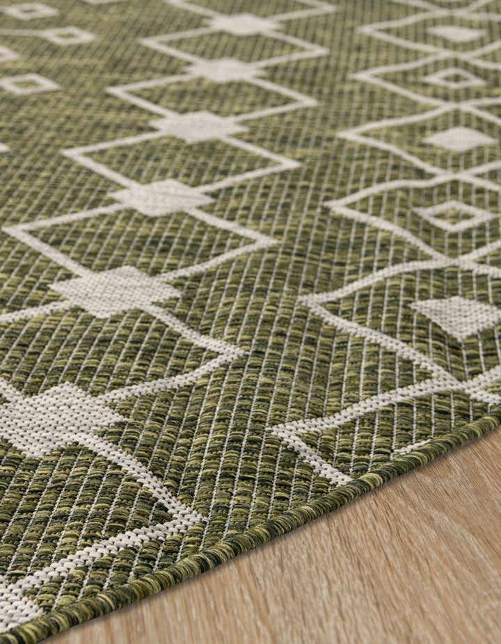 4' x 4' Easy-Clean Trellis Indoor / Outdoor Round Rug
