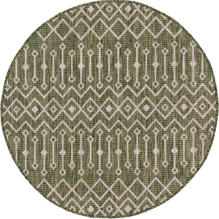 4' x 4' Easy-Clean Trellis Indoor / Outdoor Round Rug