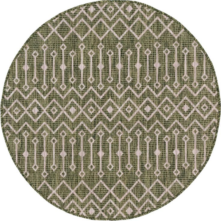 Detail image of 4' x 4' Easy-Clean Trellis Indoor / Outdoor Round Rug
