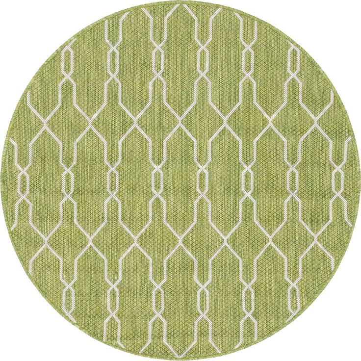 Detail image of 4' x 4' Easy-Clean Trellis Indoor / Outdoor Round Rug