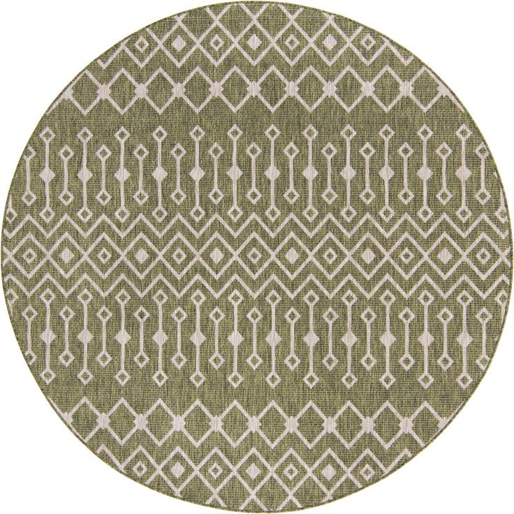 Detail image of 7' 10 x 7' 10 Easy-Clean Trellis Indoor / Outdoor Round Rug