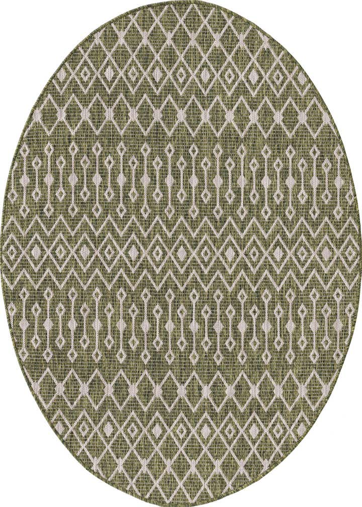 5' 3 x 5' 3 Easy-Clean Trellis Indoor / Outdoor Round Rug