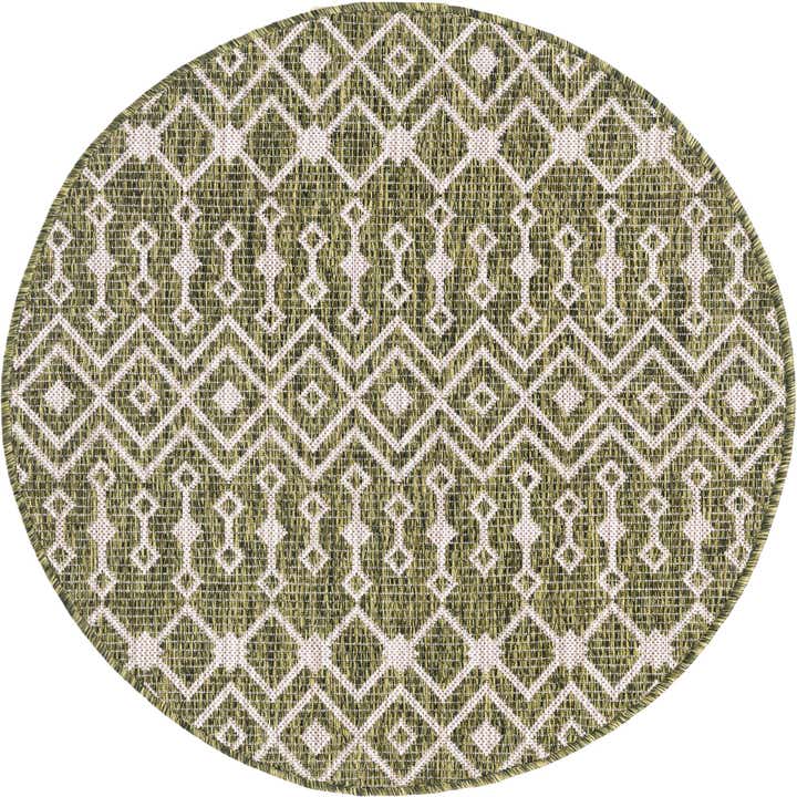 3' x 3' Easy-Clean Trellis Indoor / Outdoor Round Rug