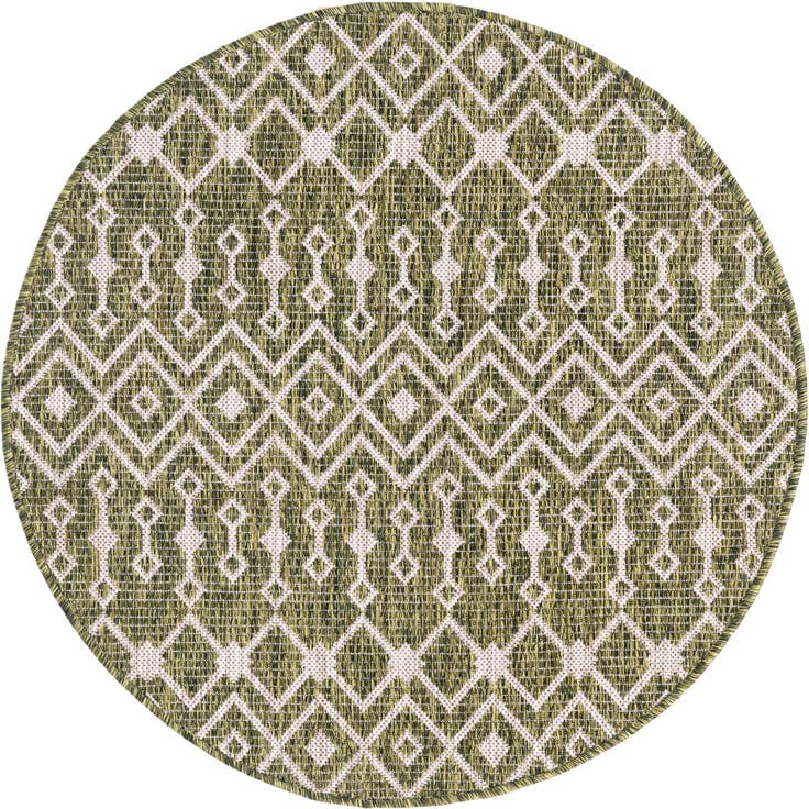 Detail image of 3' x 3' Easy-Clean Trellis Indoor / Outdoor Round Rug