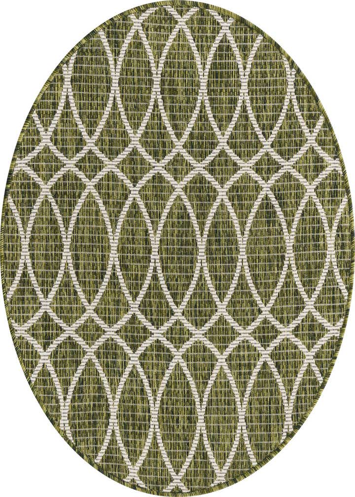 3' x 3' Easy-Clean Trellis Indoor / Outdoor Round Rug