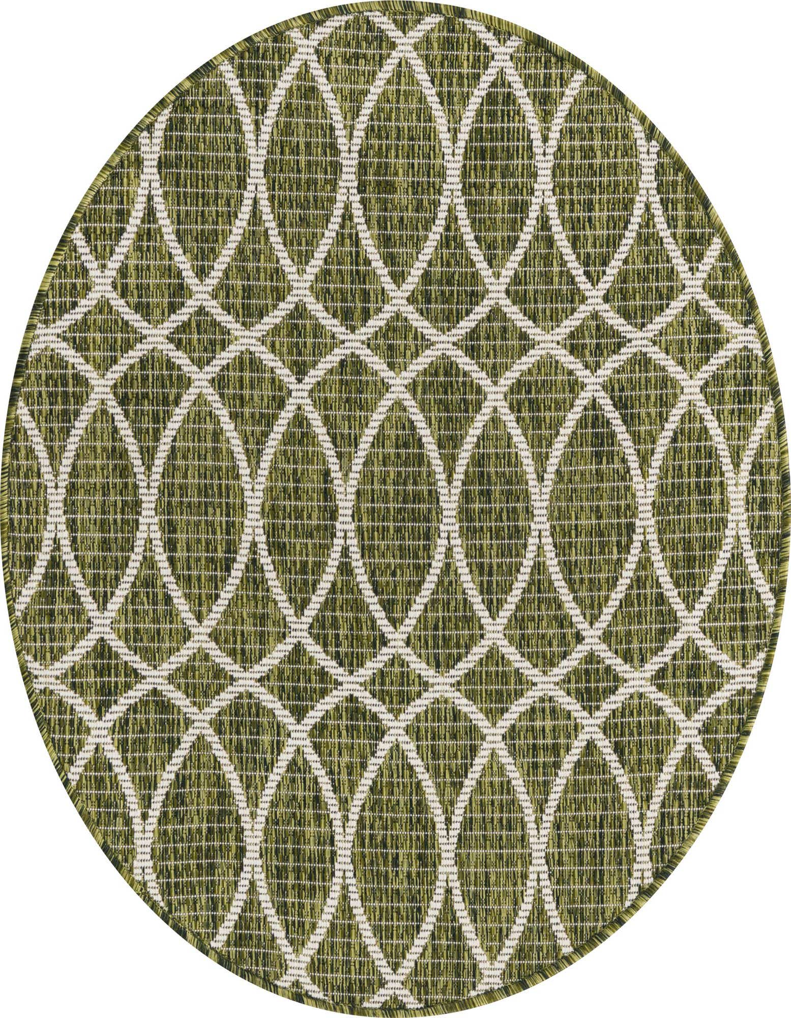 3' x 3' Easy-Clean Trellis Indoor / Outdoor Round Rug