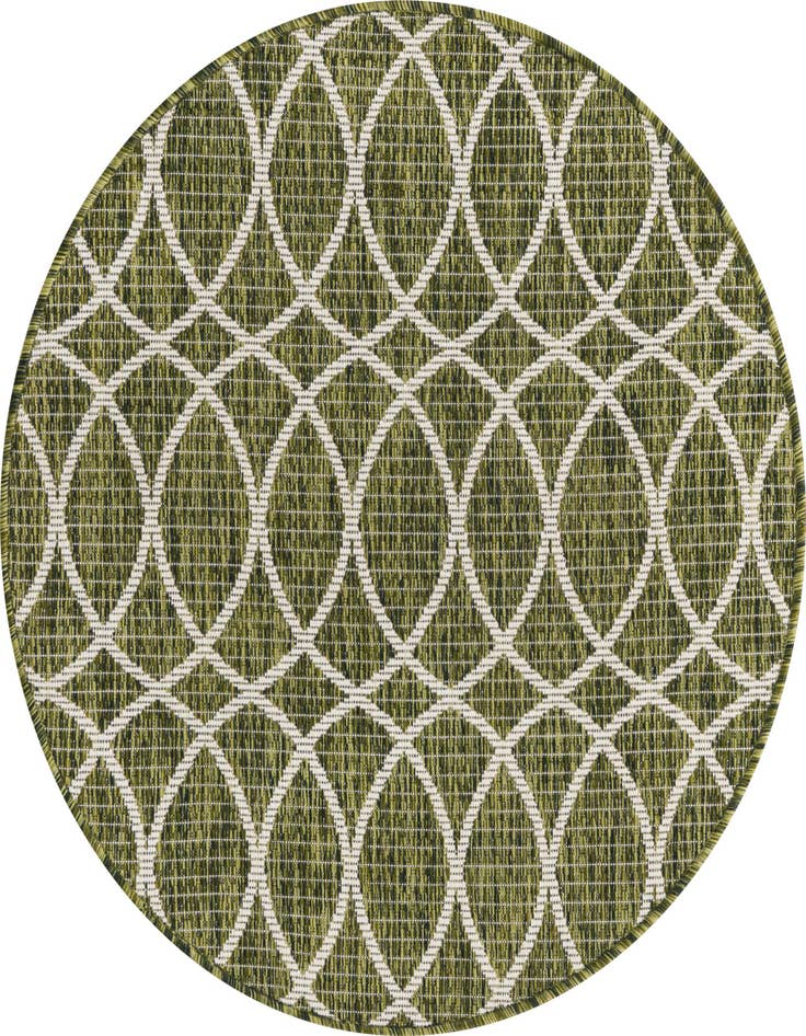 Detail image of 3' x 3' Easy-Clean Trellis Indoor / Outdoor Round Rug