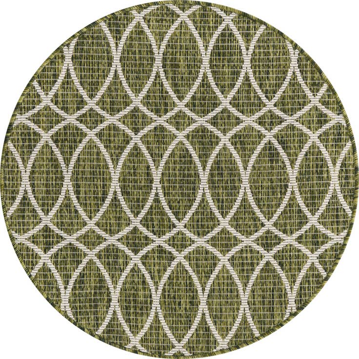 Detail image of 3' x 3' Easy-Clean Trellis Indoor / Outdoor Round Rug