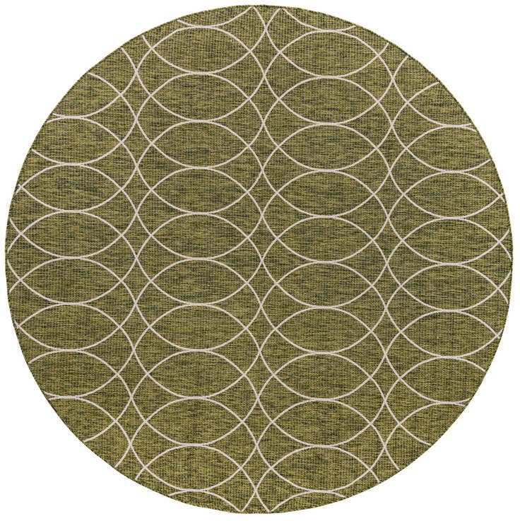 Detail image of 10' x 10' Easy-Clean Trellis Indoor / Outdoor Round Rug