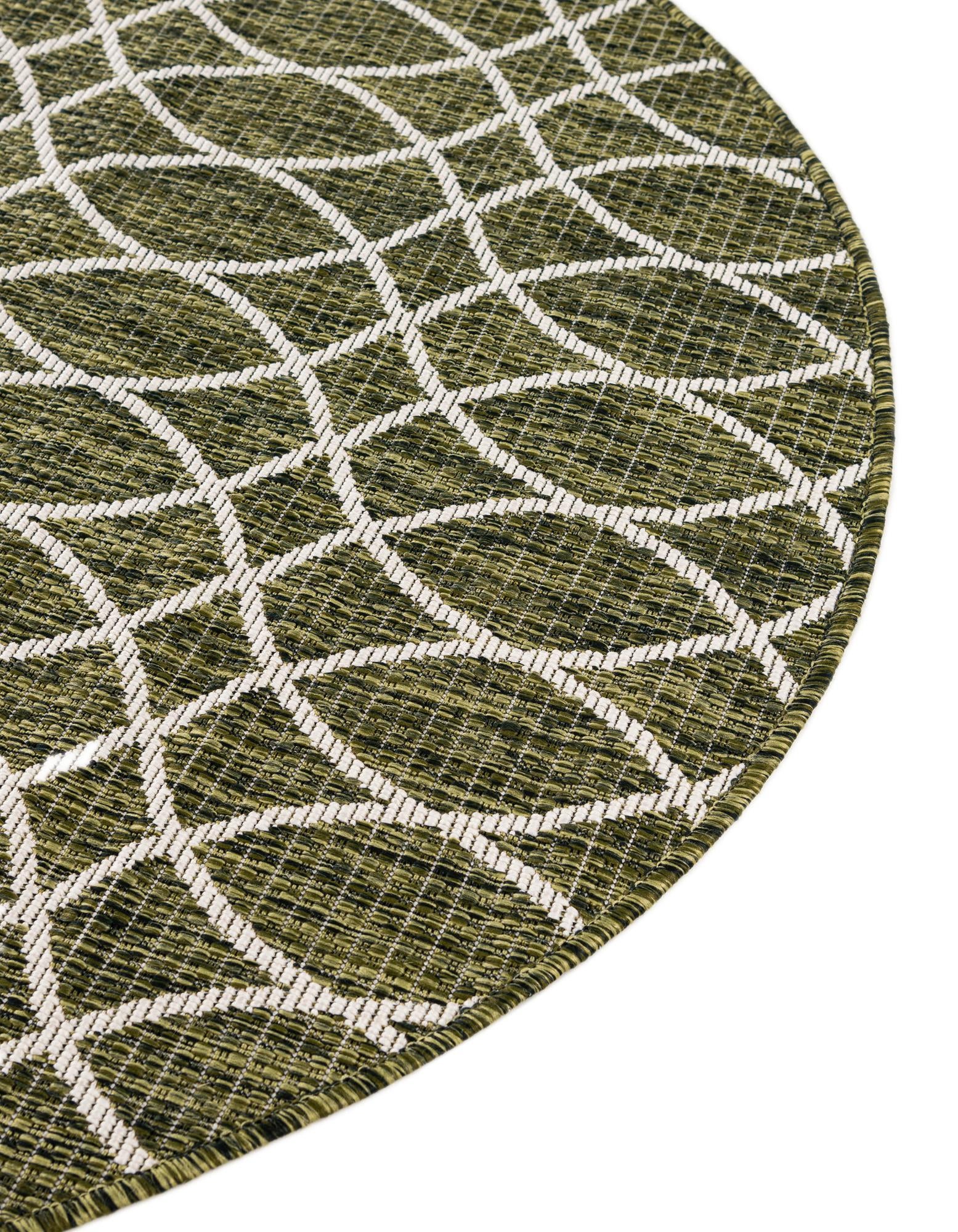 10' x 10' Easy-Clean Trellis Indoor / Outdoor Round Rug