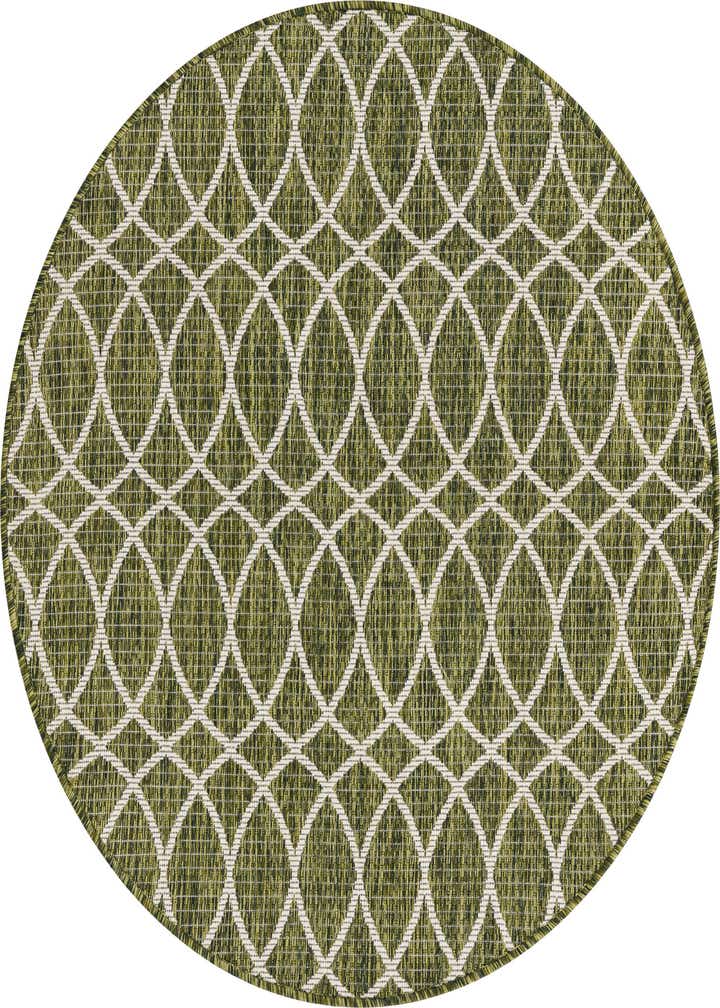 4' x 4' Easy-Clean Trellis Indoor / Outdoor Round Rug