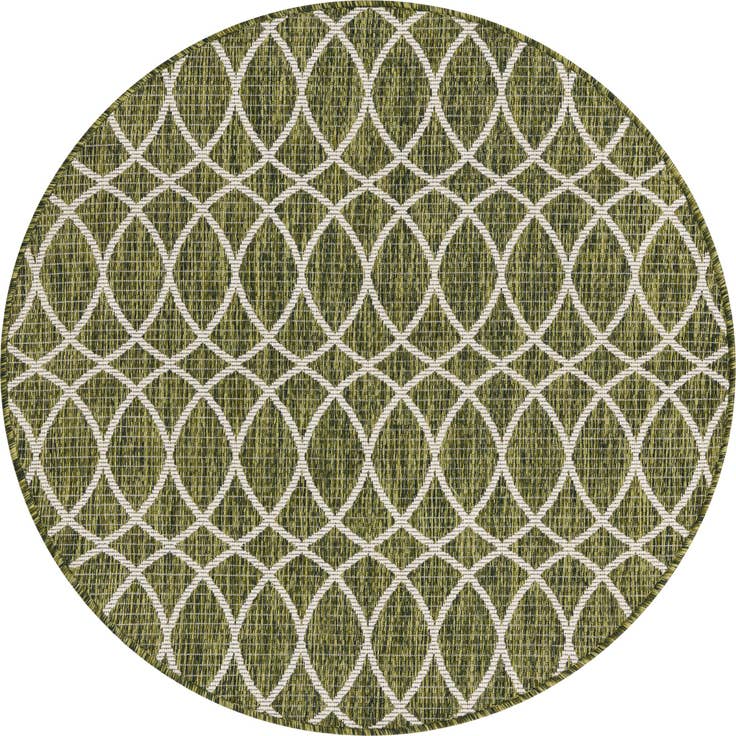 Detail image of 4' x 4' Easy-Clean Trellis Indoor / Outdoor Round Rug