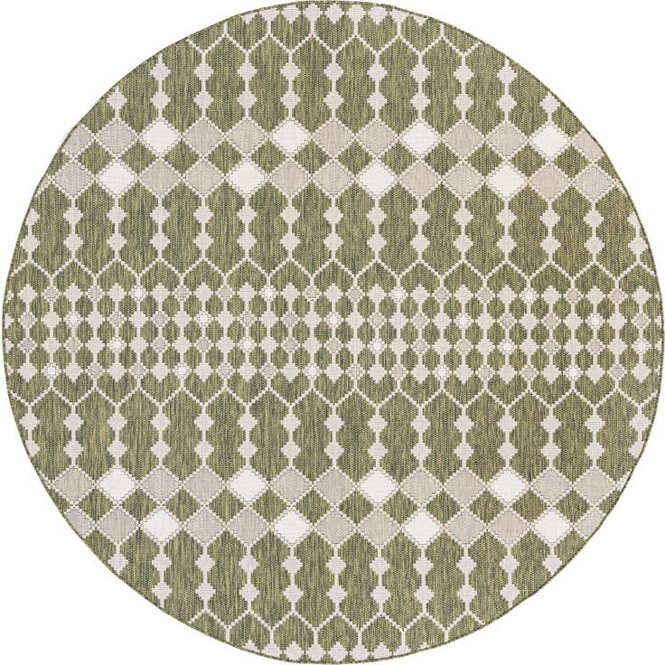 Detail image of 10' x 10' Easy-Clean Trellis Indoor / Outdoor Round Rug
