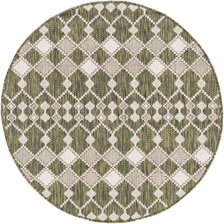 4' x 4' Easy-Clean Trellis Indoor / Outdoor Round Rug