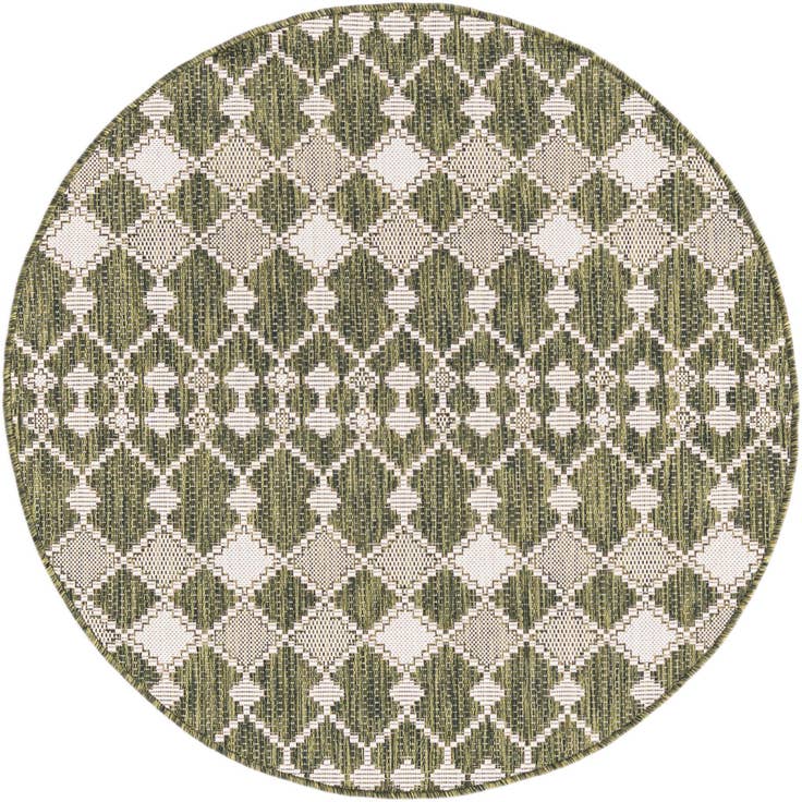Detail image of 4' x 4' Easy-Clean Trellis Indoor / Outdoor Round Rug
