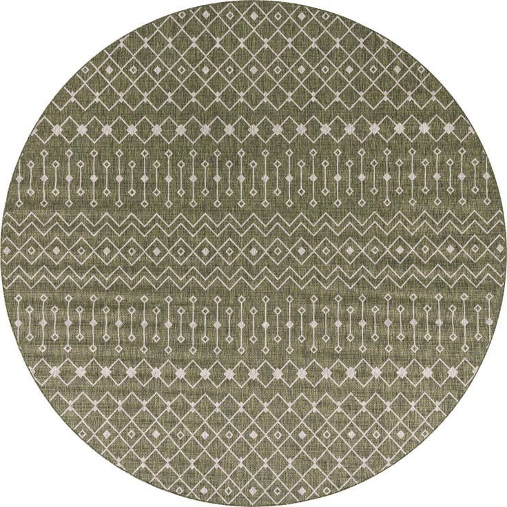 Detail image of 13' x 13' Easy-Clean Trellis Indoor / Outdoor Round Rug