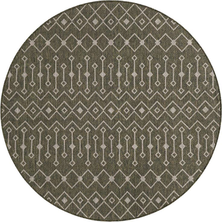 Detail image of 6' x 6' Easy-Clean Trellis Indoor / Outdoor Round Rug