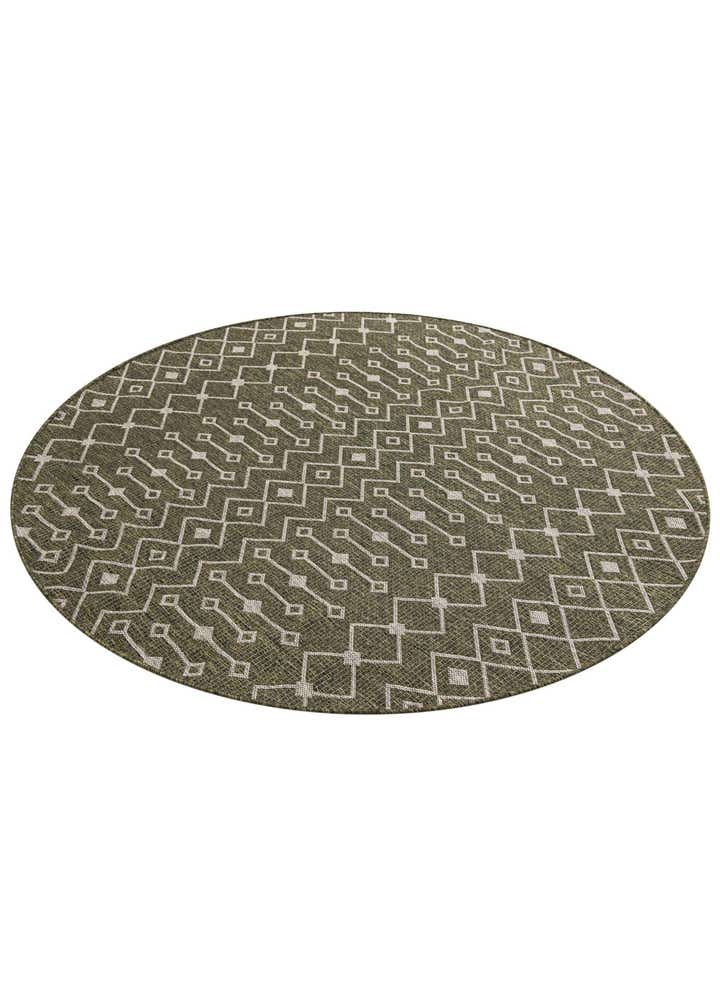 6' x 6' Easy-Clean Trellis Indoor / Outdoor Round Rug