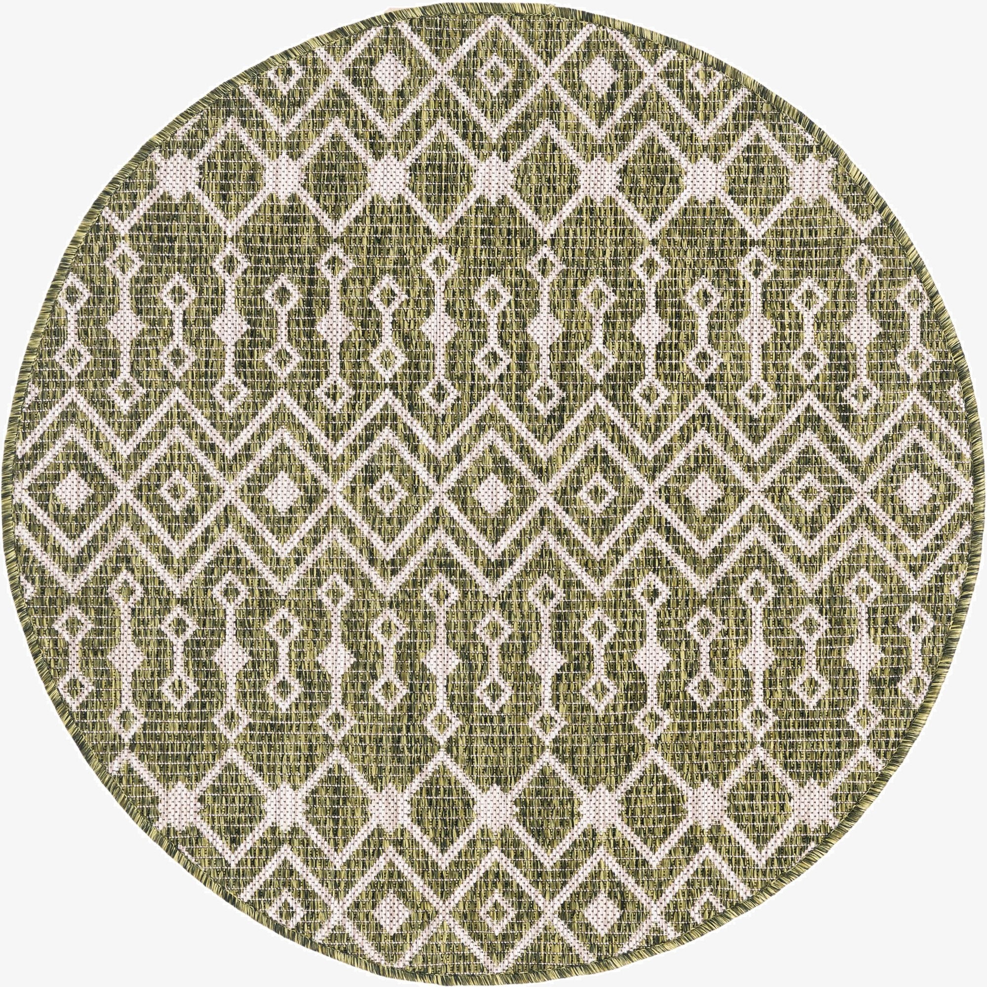 3' x 3'  Washable Trellis Indoor / Outdoor Round Rug
