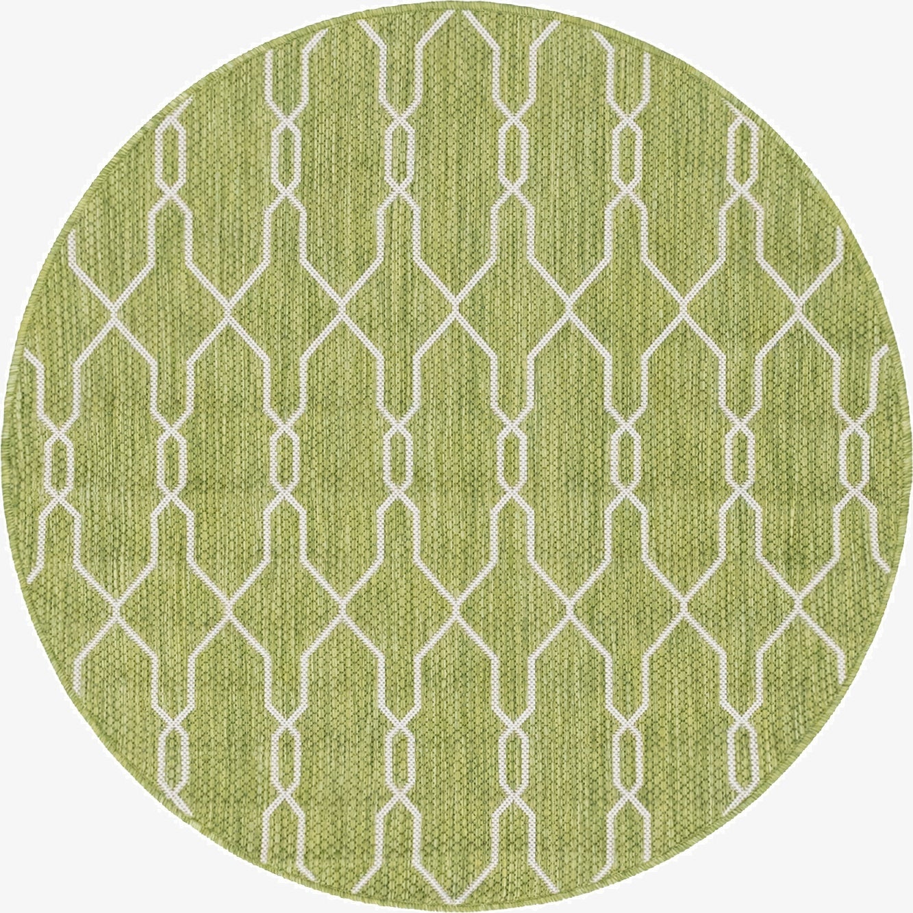 4' x 4'  Washable Trellis Indoor / Outdoor Round Rug