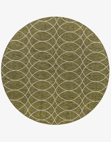 10' x 10' Easy-Clean Trellis Indoor / Outdoor Round Rug