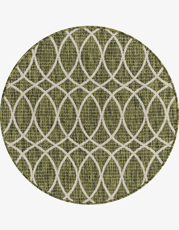 3' x 3' Easy-Clean Trellis Indoor / Outdoor Round Rug
