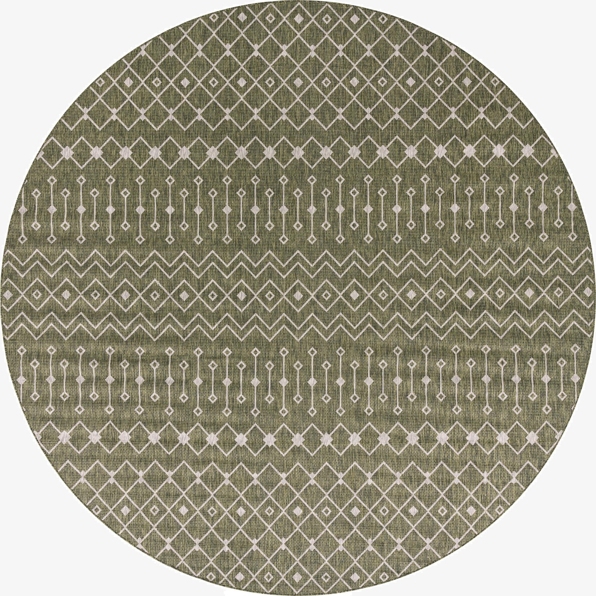 Primary image 13' x 13'  Washable Trellis Indoor / Outdoor Round Rug