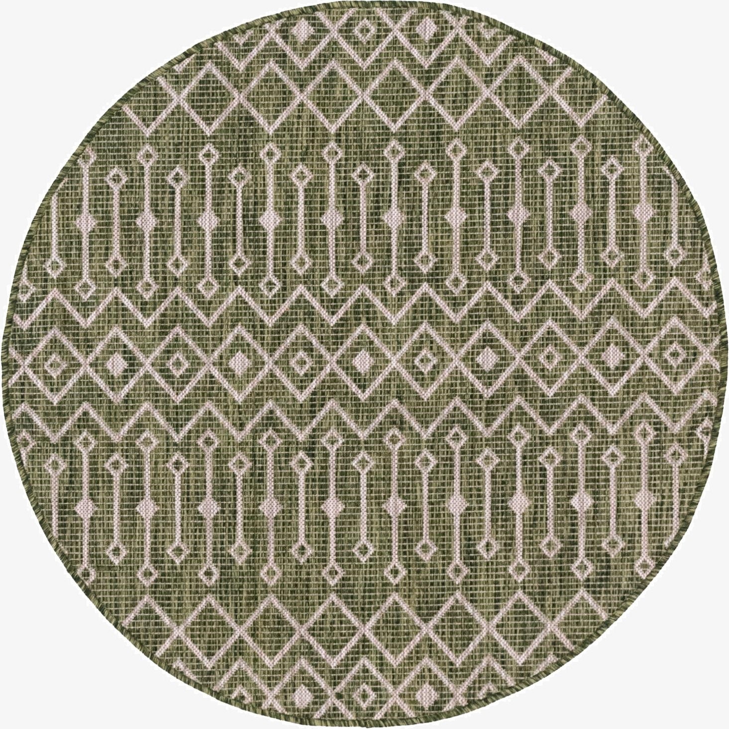 4' x 4'  Washable Trellis Indoor / Outdoor Round Rug