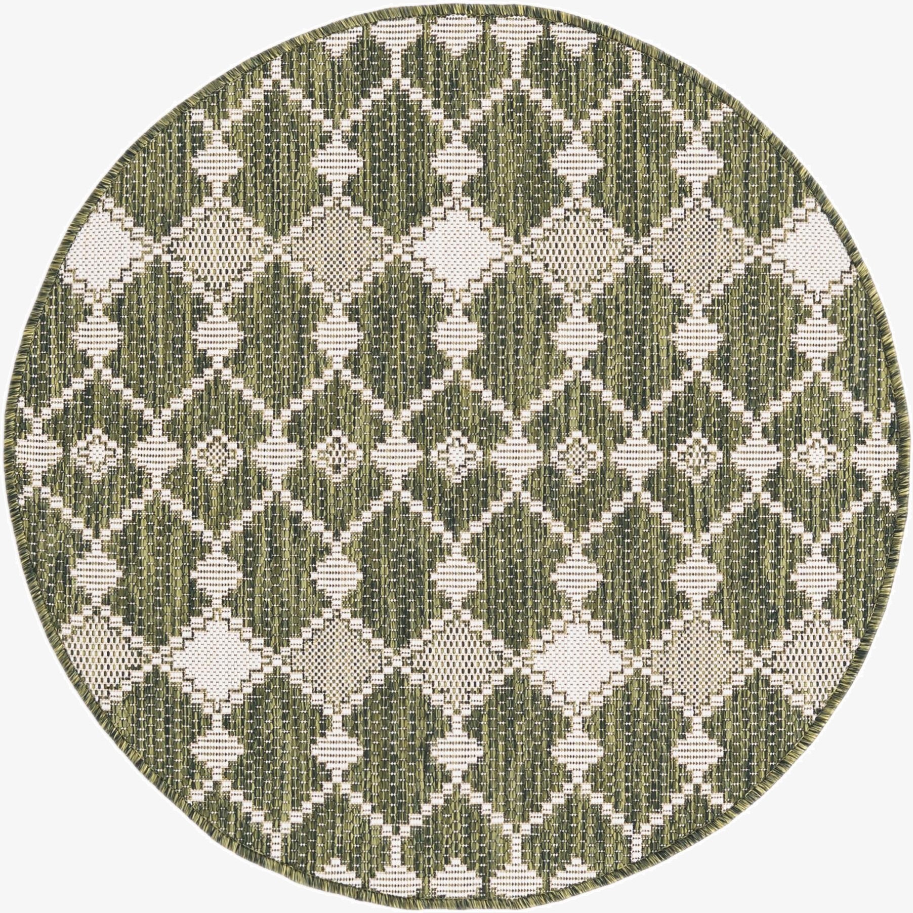 3' x 3'  Washable Trellis Indoor / Outdoor Round Rug