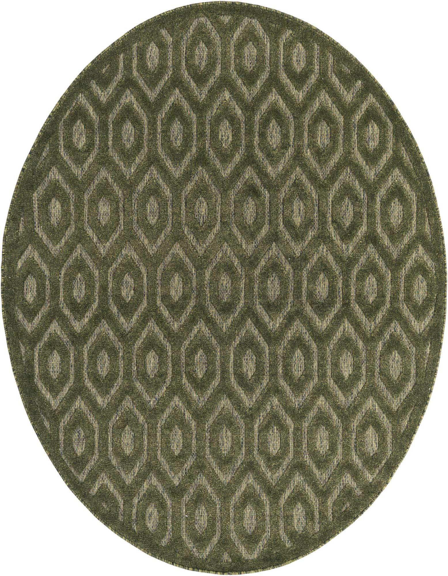 7' x 7' Easy-Clean Trellis Textured Indoor / Outdoor Round Rug