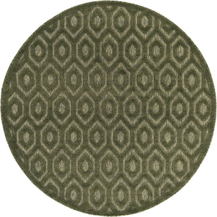Detail image of 7' x 7' Easy-Clean Trellis Textured Indoor / Outdoor Round Rug