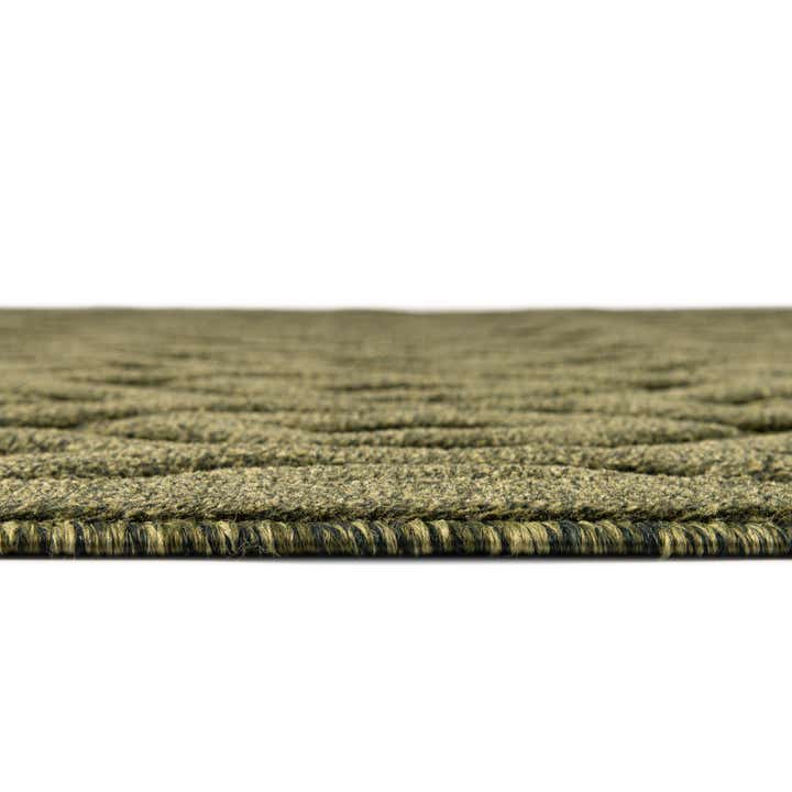 3' x 3' Easy-Clean Trellis Textured Indoor / Outdoor Round Rug