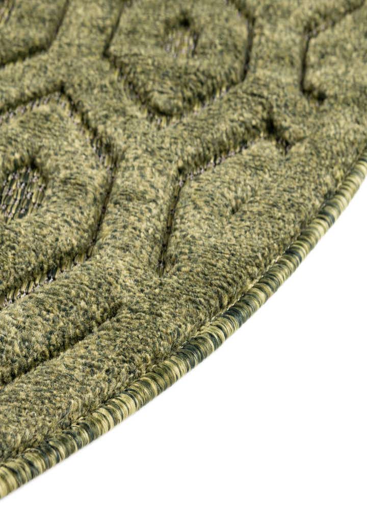 5' 3 x 5' 3 Easy-Clean Trellis Textured Indoor / Outdoor Round Rug