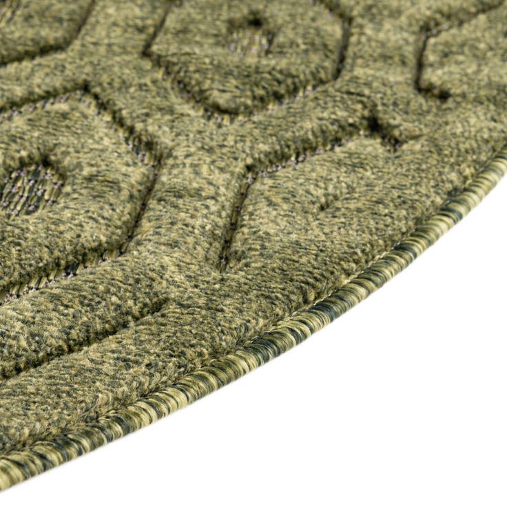 Detail image of 4' x 4' Easy-Clean Trellis Textured Indoor / Outdoor Round Rug