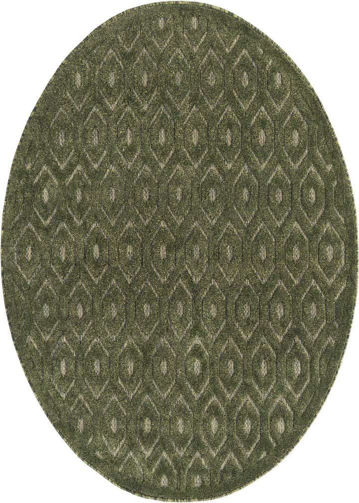 5' 3 x 5' 3 Easy-Clean Trellis Textured Indoor / Outdoor Round Rug