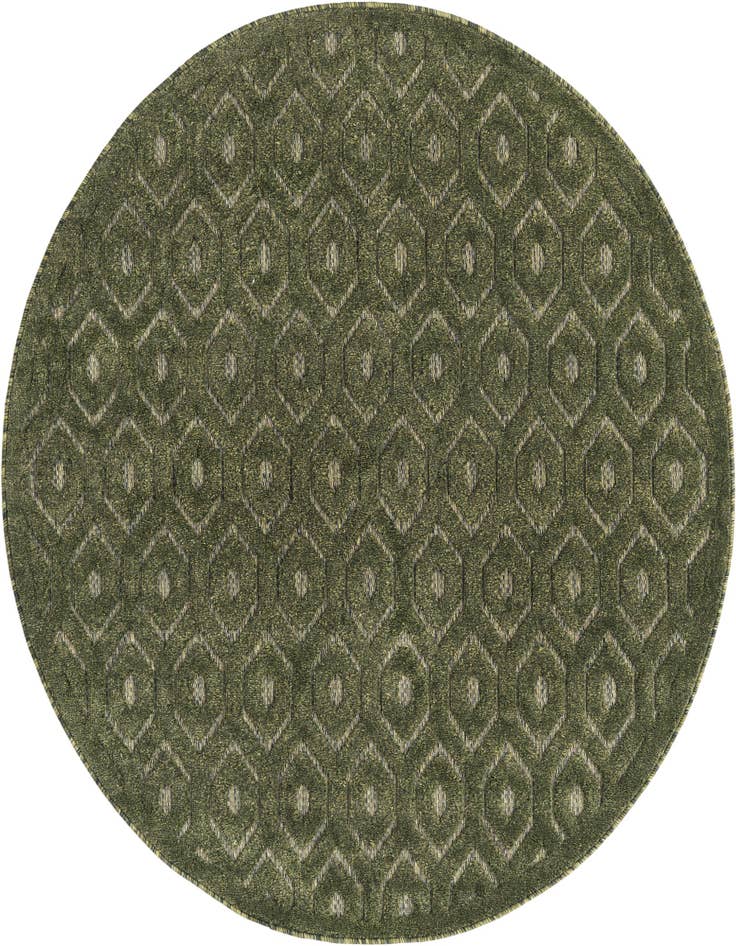 Detail image of 5' 3 x 5' 3 Easy-Clean Trellis Textured Indoor / Outdoor Round Rug