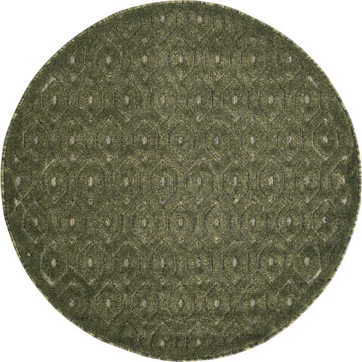 4' x 4' Easy-Clean Trellis Textured Indoor / Outdoor Round Rug