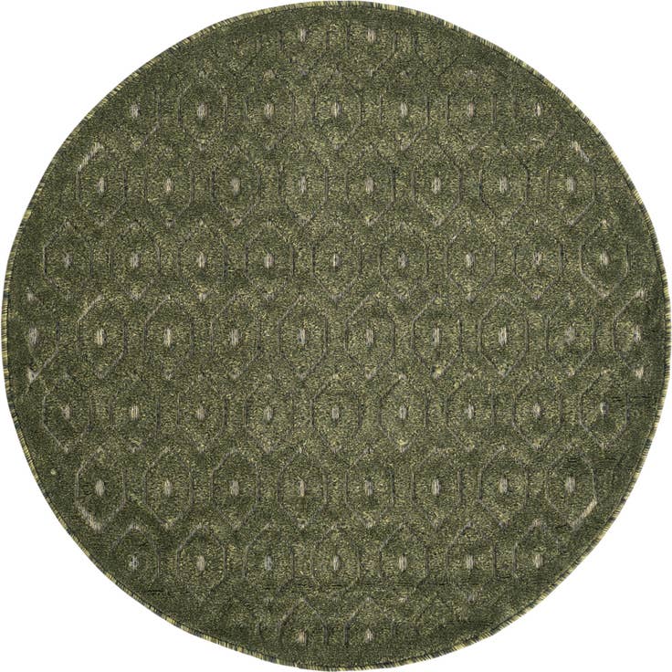 Detail image of 4' x 4' Easy-Clean Trellis Textured Indoor / Outdoor Round Rug