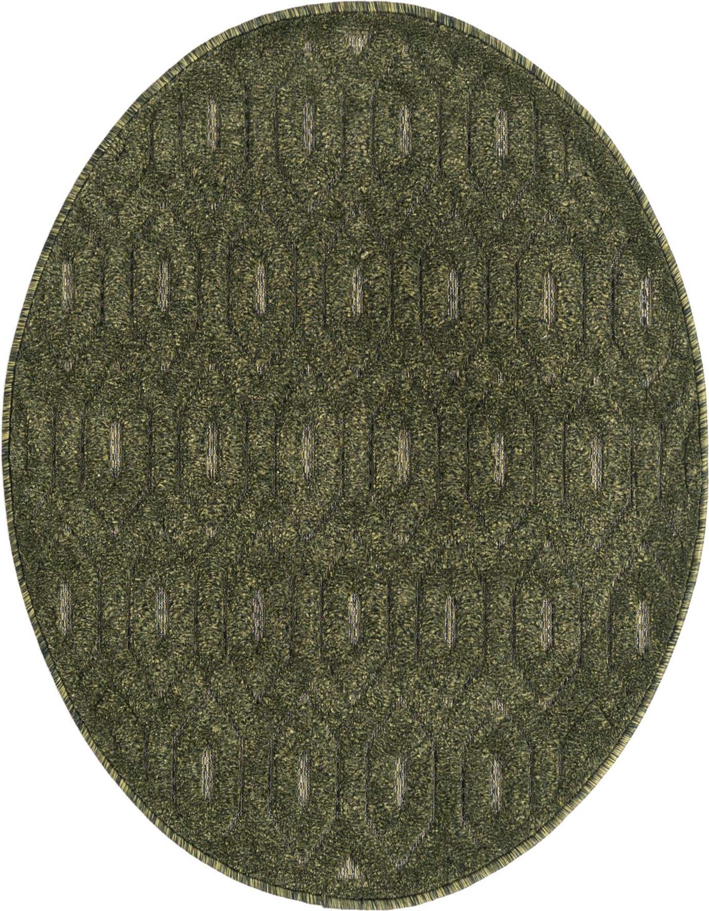 3' x 3' Easy-Clean Trellis Textured Indoor / Outdoor Round Rug