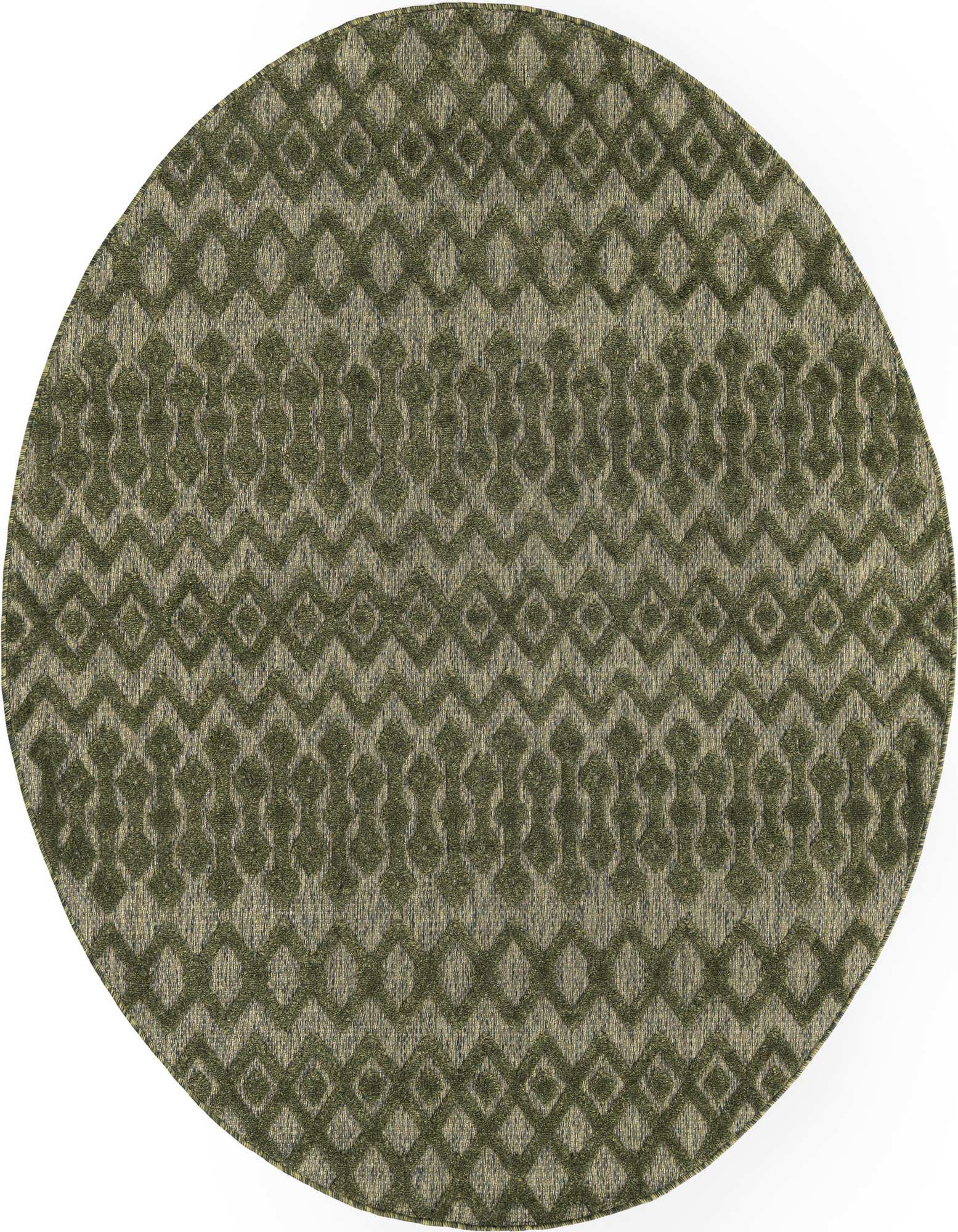 7' x 7' Easy-Clean Trellis Textured Indoor / Outdoor Round Rug