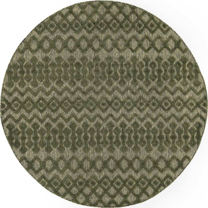 7' x 7' Easy-Clean Trellis Textured Indoor / Outdoor Round Rug
